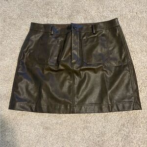 Loft Classic Brown Faux Leather Skirt